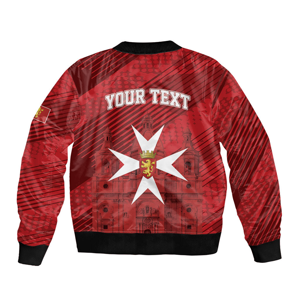 Personalised Malta Valletta Sleeve Zip Bomber Jacket St Johns Cathedral