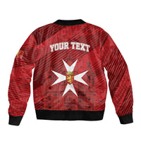 Personalised Malta Valletta Sleeve Zip Bomber Jacket St Johns Cathedral