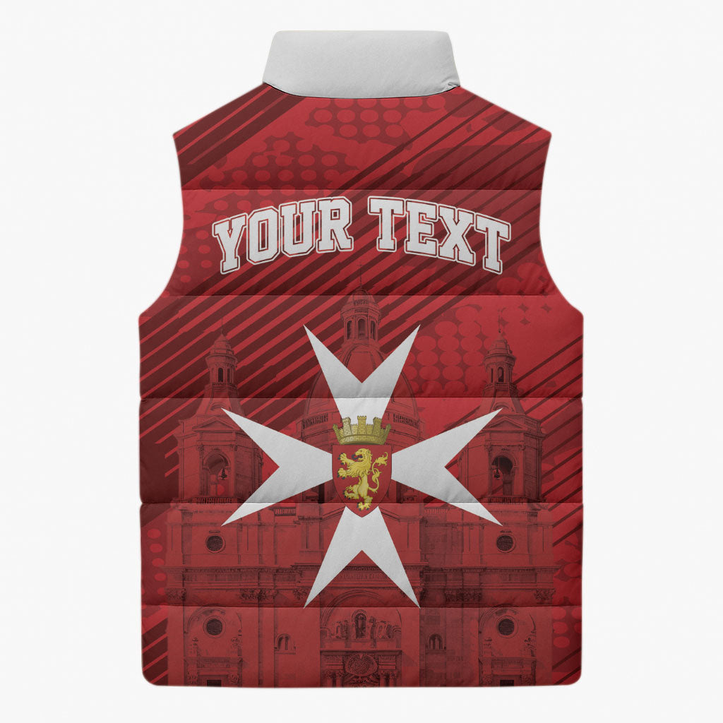 Personalised Malta Valletta Sleeveless Puffer Jacket St Johns Cathedral