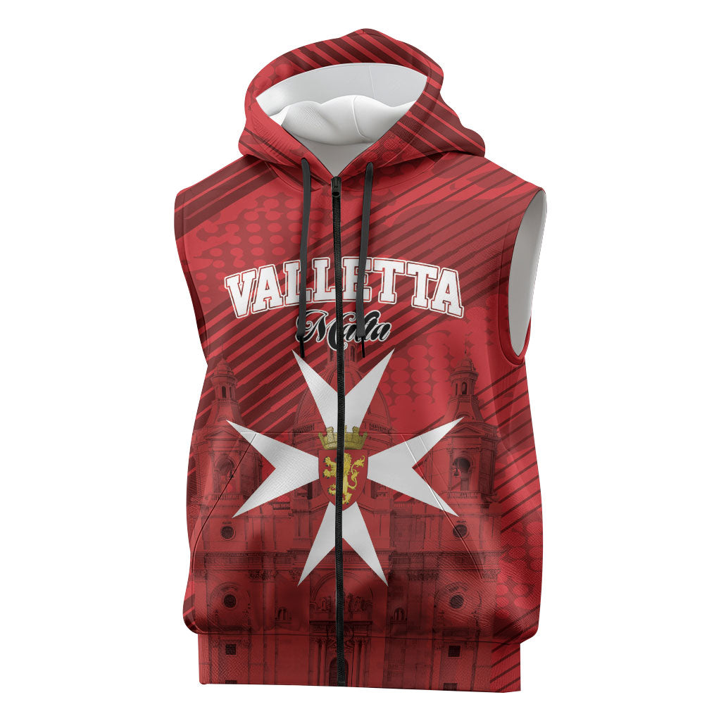 Personalised Malta Valletta Sleeveless Zip Hoodie St Johns Cathedral