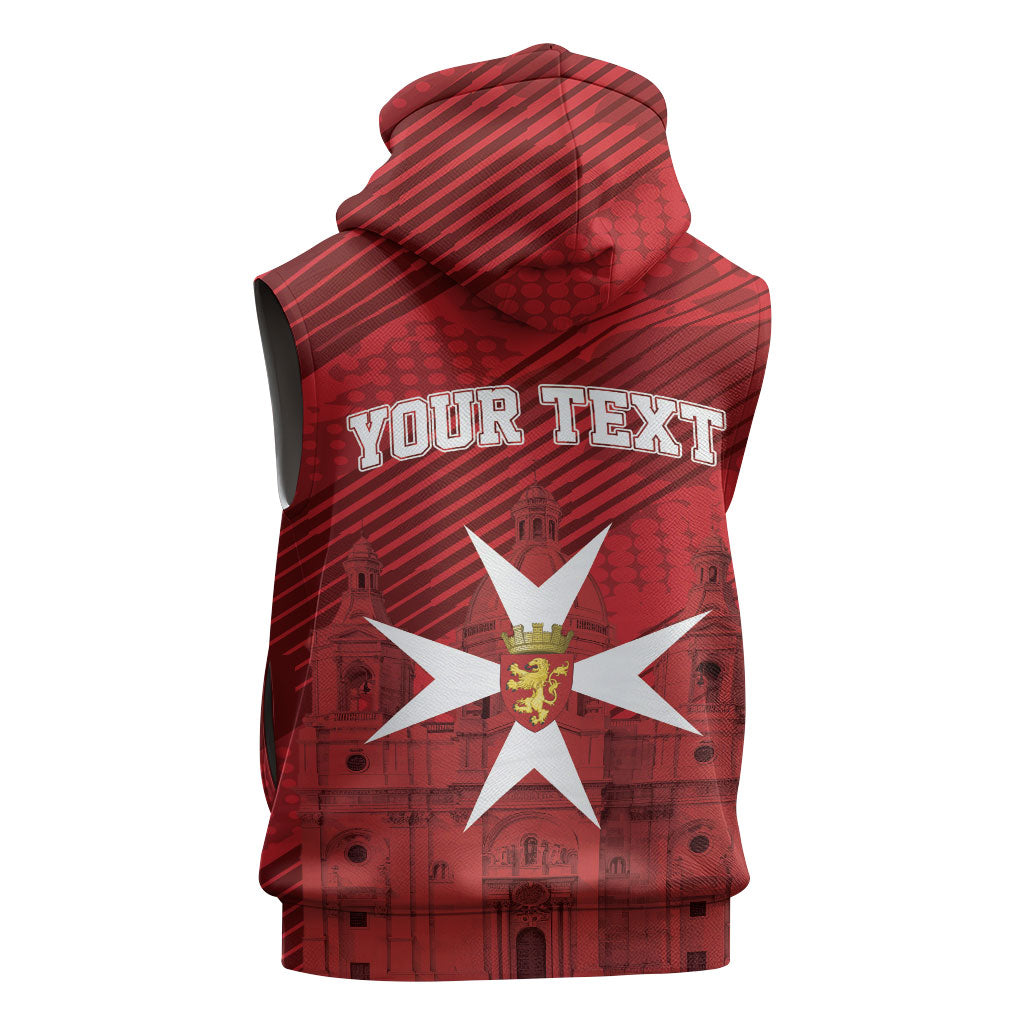 Personalised Malta Valletta Sleeveless Zip Hoodie St Johns Cathedral