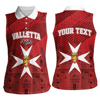 Personalised Malta Valletta Women Sleeveless Polo Shirt St Johns Cathedral
