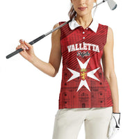 Personalised Malta Valletta Women Sleeveless Polo Shirt St Johns Cathedral