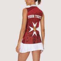 Personalised Malta Valletta Women Sleeveless Polo Shirt St Johns Cathedral