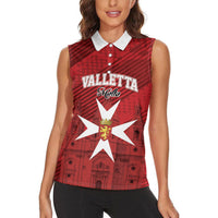 Personalised Malta Valletta Women Sleeveless Polo Shirt St Johns Cathedral