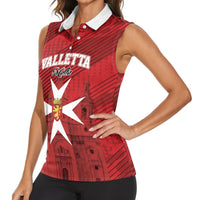 Personalised Malta Valletta Women Sleeveless Polo Shirt St Johns Cathedral