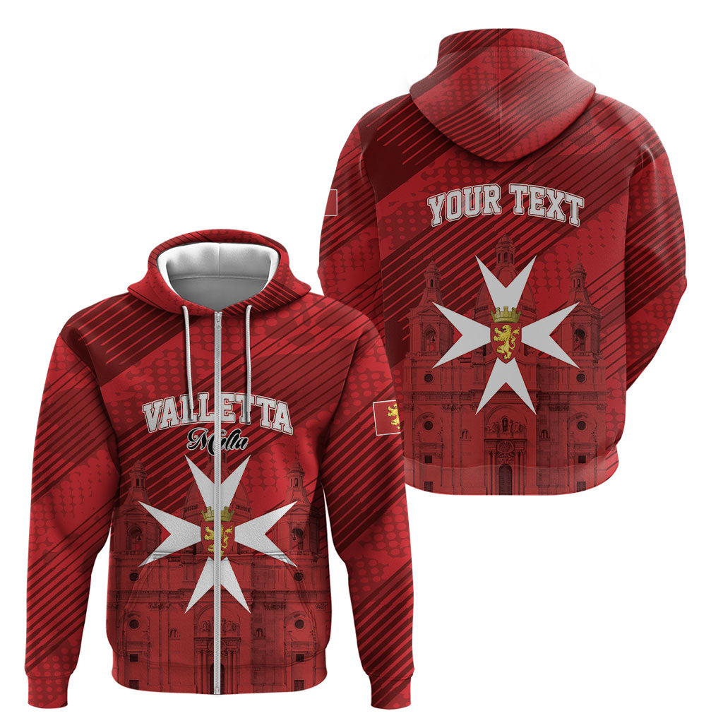 Personalised Malta Valletta Zip Hoodie St Johns Cathedral
