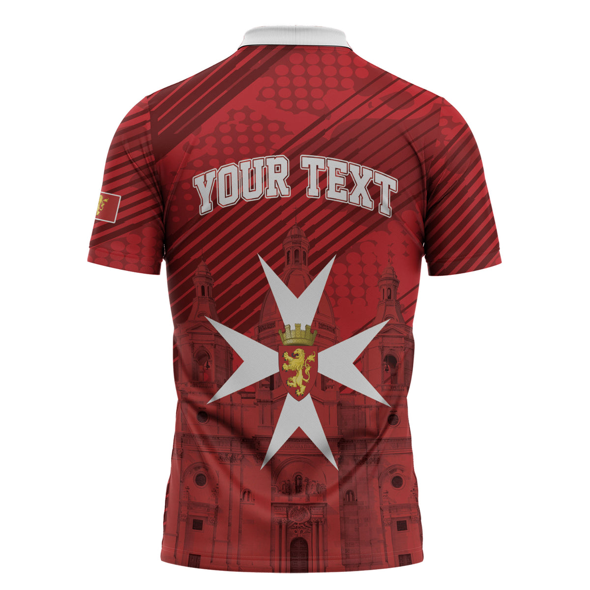 Personalised Malta Valletta Zipper Polo Shirt St Johns Cathedral