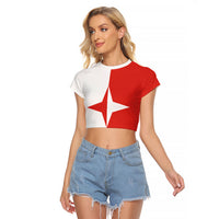 Malta Sliema Raglan Cropped T Shirt Celer Ad Oras Surgo