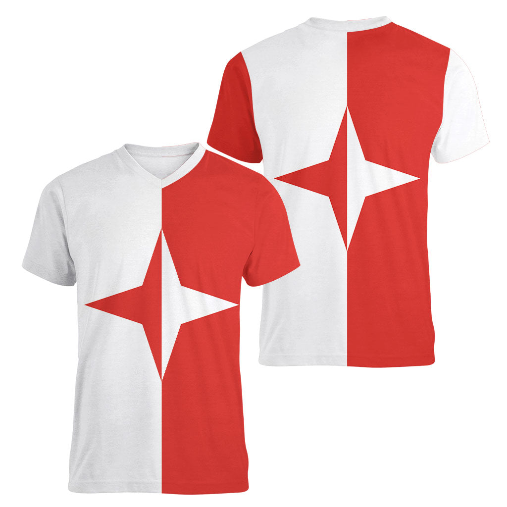 Malta Sliema Women V-Neck T-Shirt Celer Ad Oras Surgo