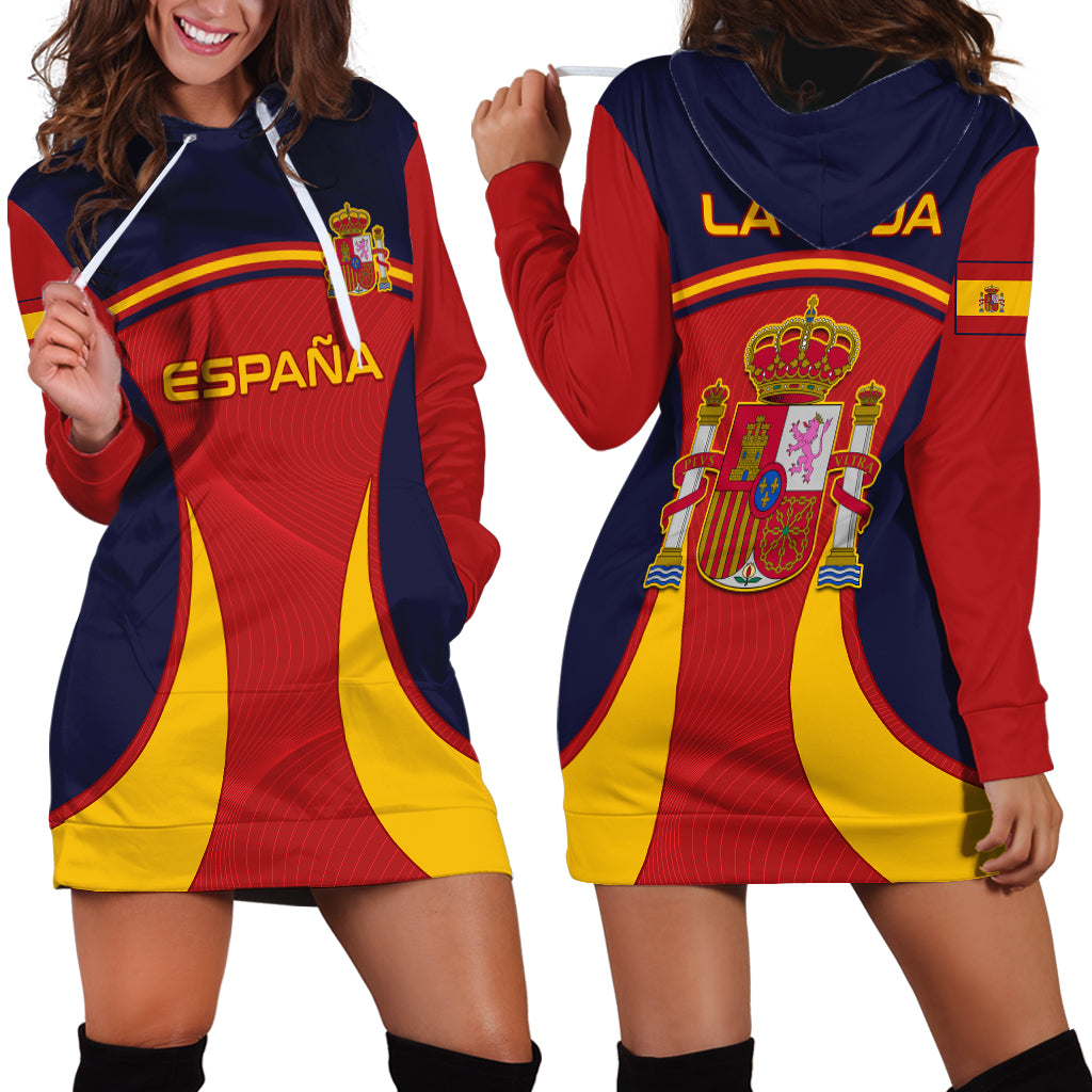 Spain Football Hoodie Dress La Roja 2024 Sporty Style - Wonder Print Shop