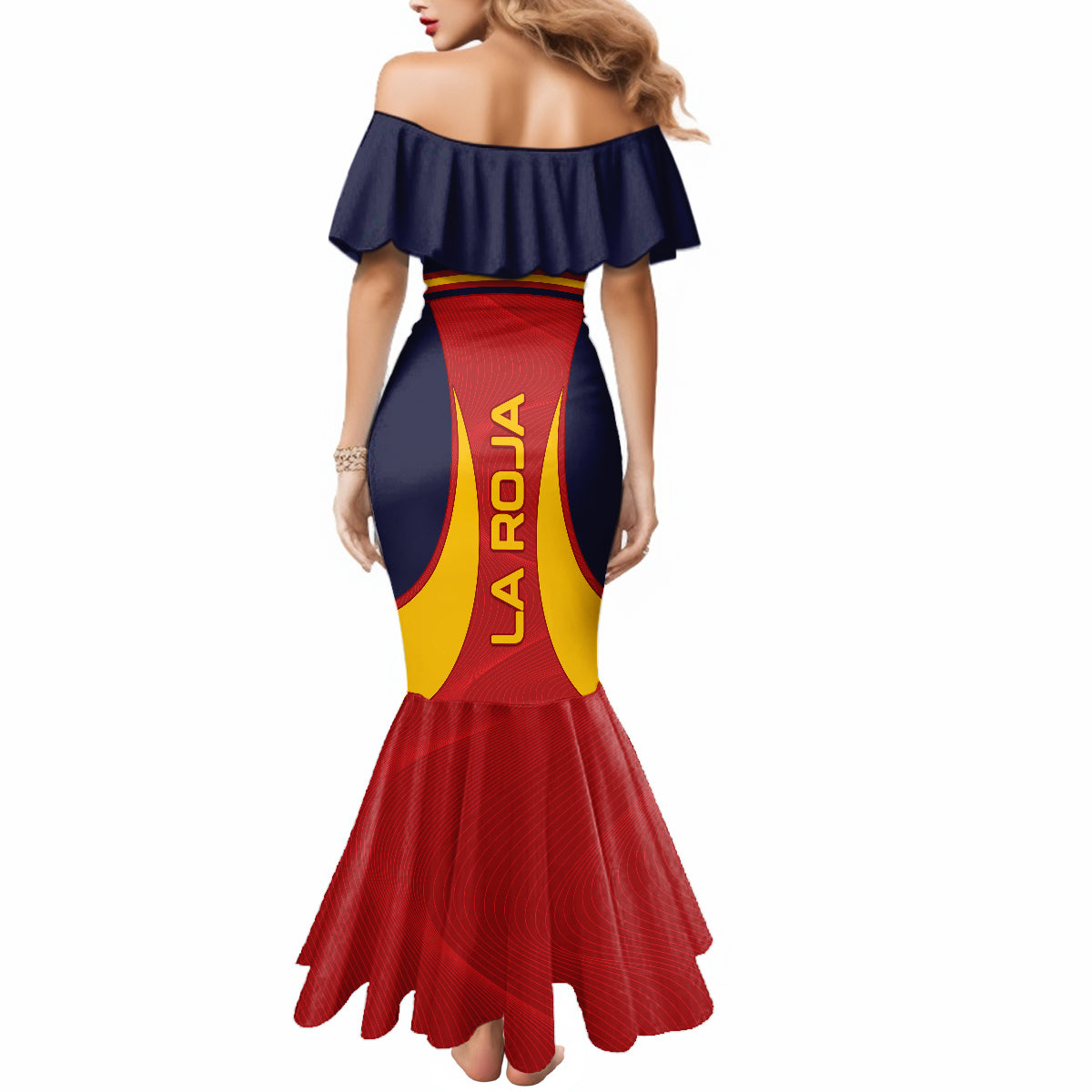 Spain Football Mermaid Dress La Roja 2024 Sporty Style - Wonder Print Shop