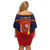 Spain Football Off Shoulder Short Dress La Roja 2024 Sporty Style - Wonder Print Shop