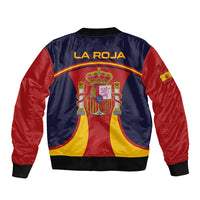 Spain Football Sleeve Zip Bomber Jacket La Roja 2024 Sporty Style - Wonder Print Shop