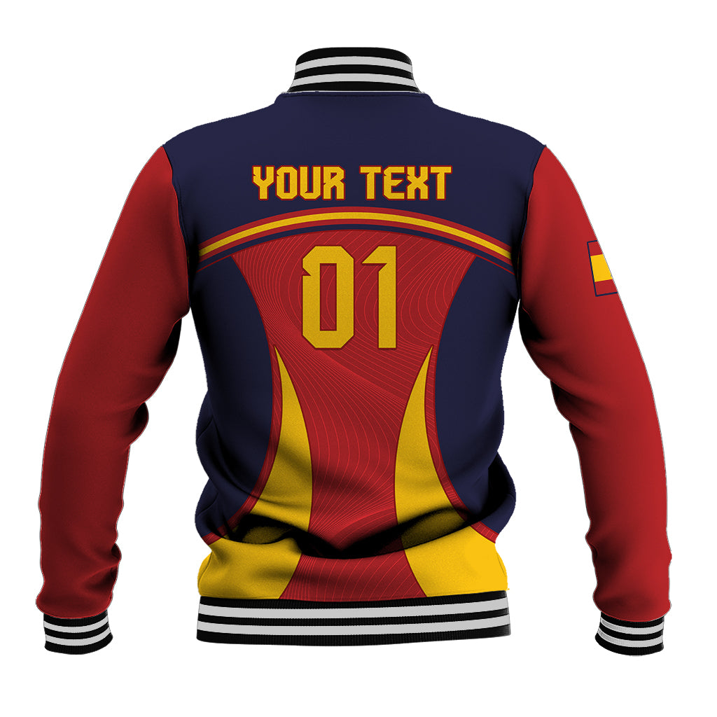 Custom Spain Football Baseball Jacket La Roja 2024 Sporty Style - Wonder Print Shop