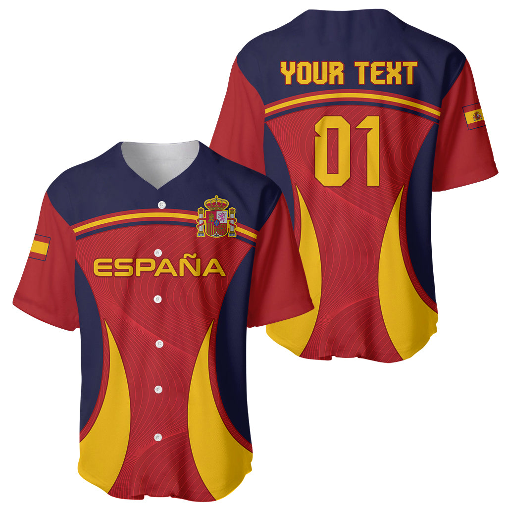 Custom Spain Football Baseball Jersey La Roja 2024 Sporty Style - Wonder Print Shop