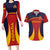 Custom Spain Football Couples Matching Long Sleeve Bodycon Dress and Hawaiian Shirt La Roja 2024 Sporty Style - Wonder Print Shop