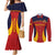 custom-spain-football-couples-matching-mermaid-dress-and-long-sleeve-button-shirts-la-roja-2023-sporty-style