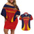 Custom Spain Football Couples Matching Off Shoulder Short Dress and Hawaiian Shirt La Roja 2024 Sporty Style - Wonder Print Shop