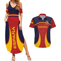 Custom Spain Football Couples Matching Summer Maxi Dress and Hawaiian Shirt La Roja 2024 Sporty Style - Wonder Print Shop