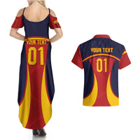 Custom Spain Football Couples Matching Summer Maxi Dress and Hawaiian Shirt La Roja 2024 Sporty Style - Wonder Print Shop