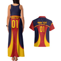 Custom Spain Football Couples Matching Tank Maxi Dress and Hawaiian Shirt La Roja 2024 Sporty Style - Wonder Print Shop