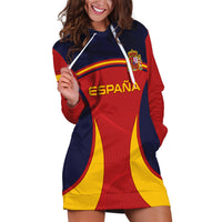 Custom Spain Football Hoodie Dress La Roja 2024 Sporty Style - Wonder Print Shop