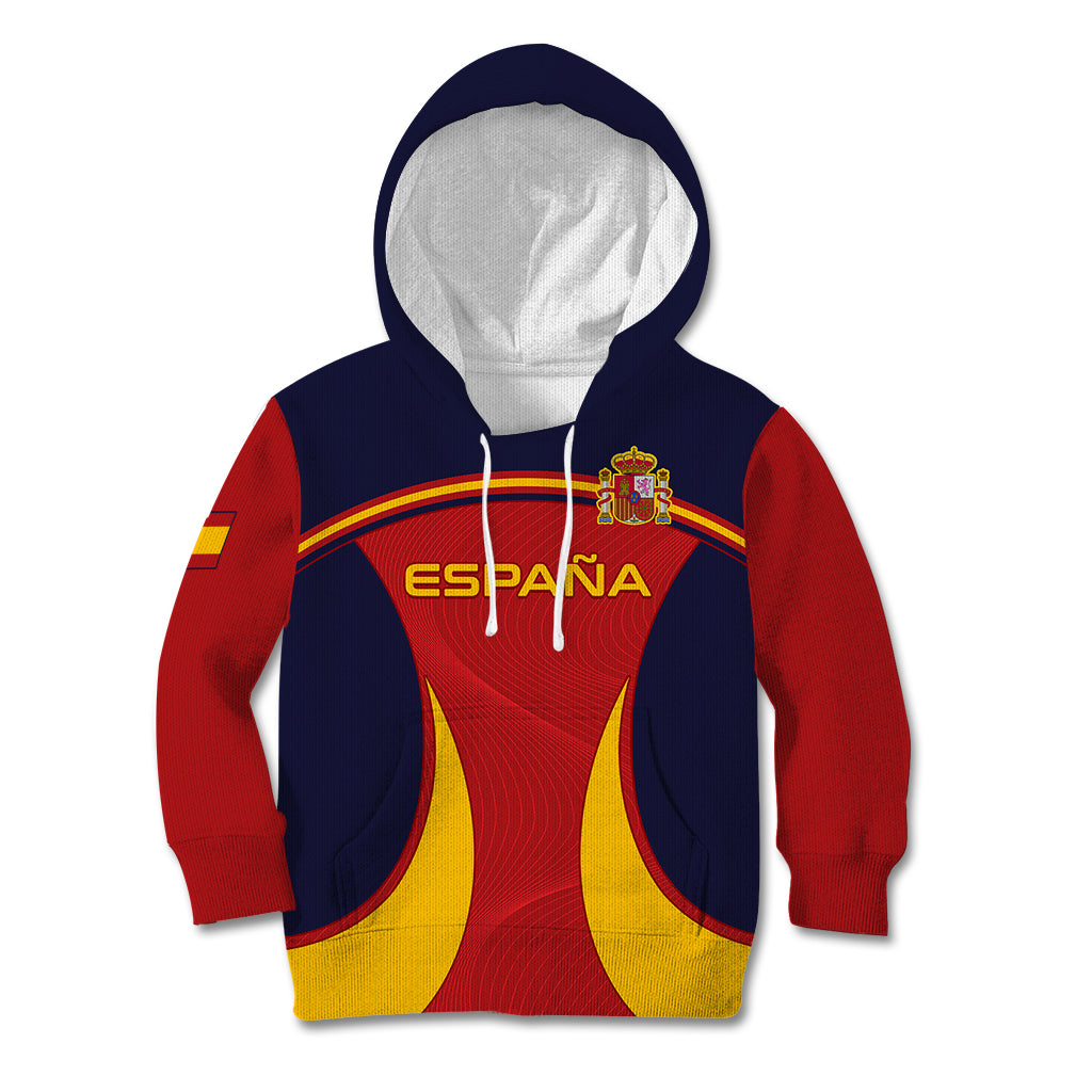 Custom Spain Football Kid Hoodie La Roja 2024 Sporty Style - Wonder Print Shop