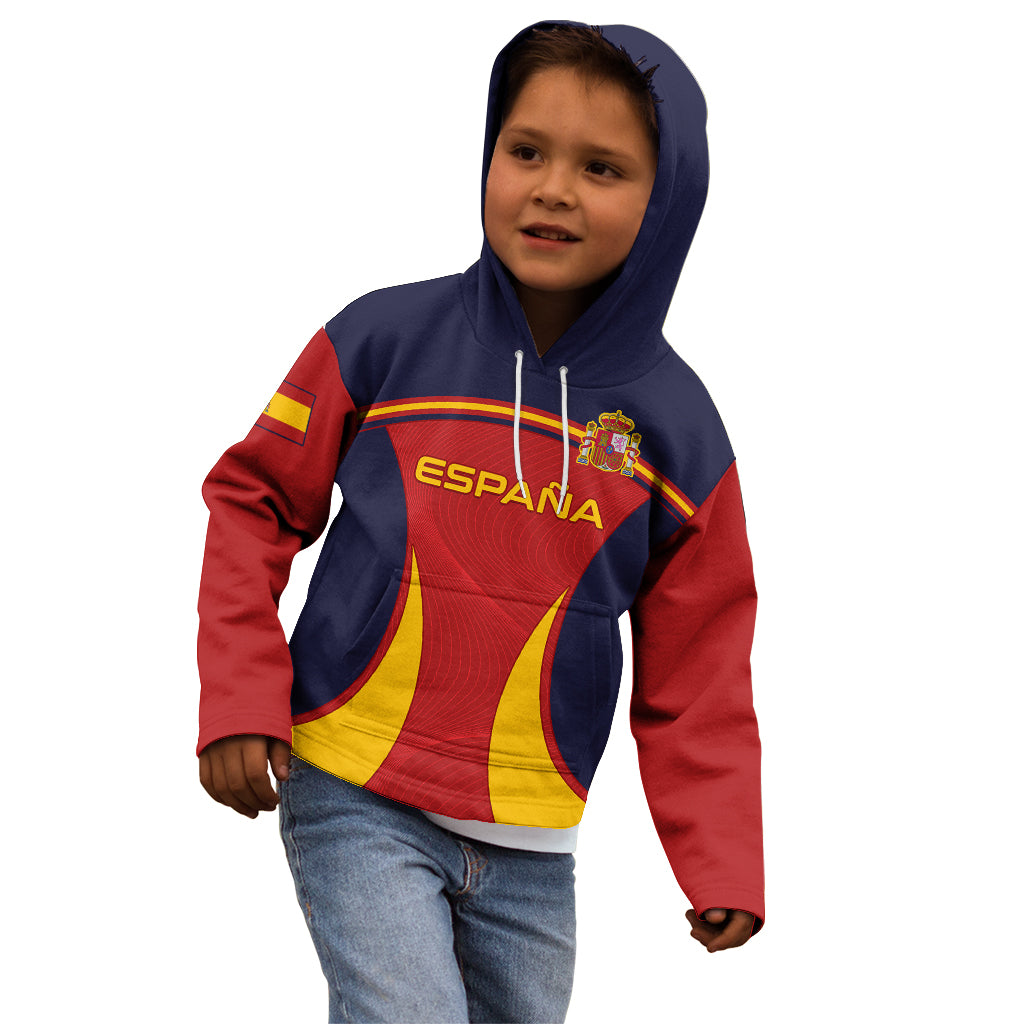 Custom Spain Football Kid Hoodie La Roja 2024 Sporty Style - Wonder Print Shop