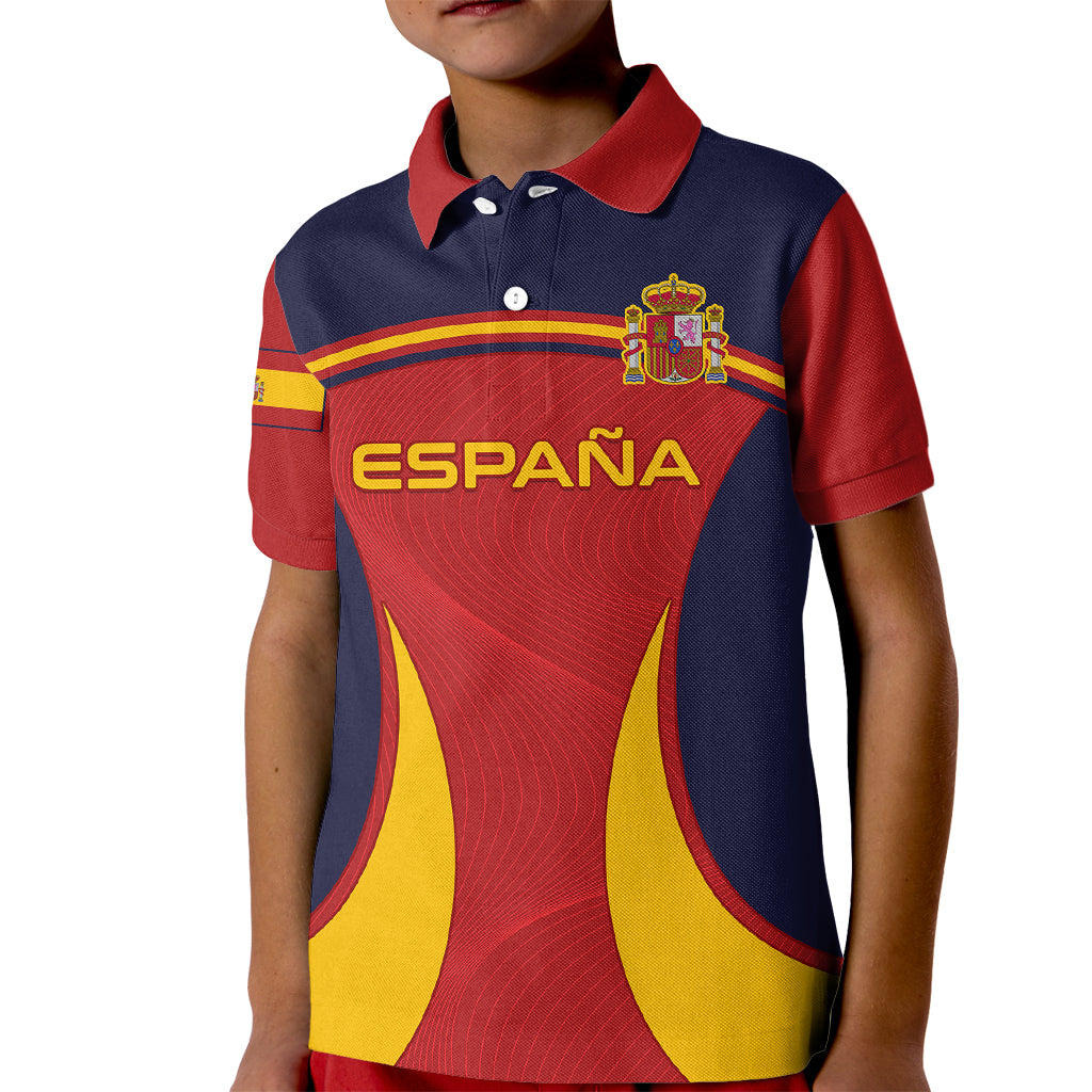 Custom Spain Football Kid Polo Shirt La Roja 2024 Sporty Style - Wonder Print Shop