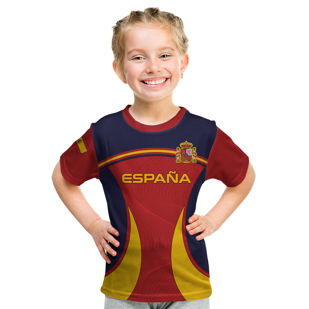 Custom Spain Football Kid T Shirt La Roja 2024 Sporty Style - Wonder Print Shop