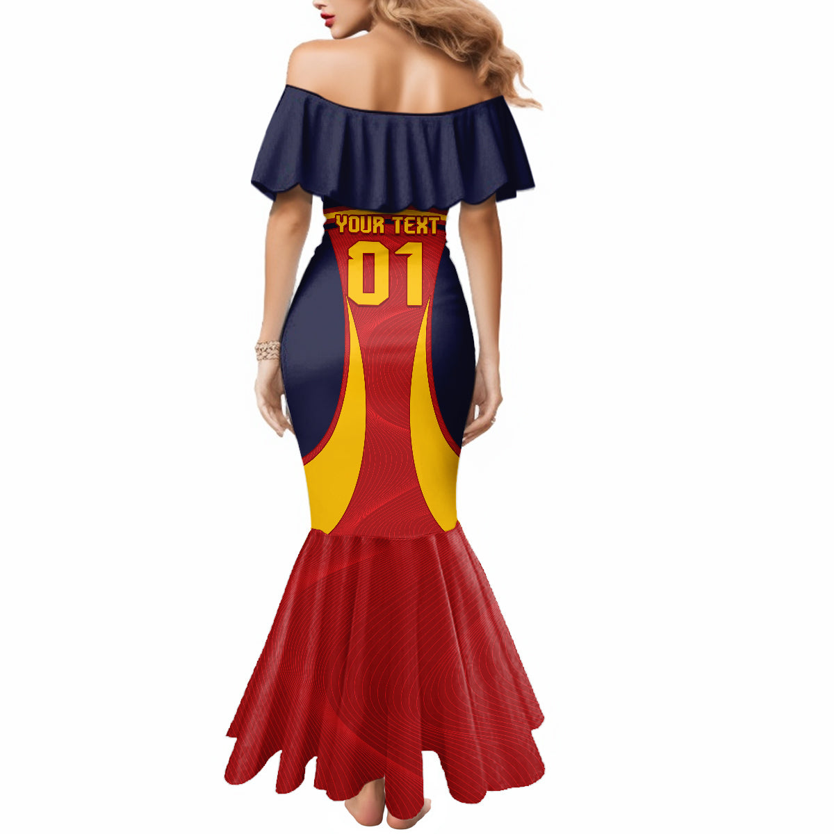 Custom Spain Football Mermaid Dress La Roja 2024 Sporty Style - Wonder Print Shop