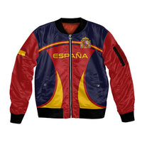 Custom Spain Football Sleeve Zip Bomber Jacket La Roja 2024 Sporty Style - Wonder Print Shop
