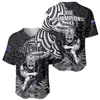 New Zealand Silver Fern Rugby Baseball Jersey Maori Tiki Player With Ta Moko Tribal - Wonder Print Shop