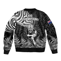 New Zealand Silver Fern Rugby Bomber Jacket Maori Tiki Player With Ta Moko Tribal - Wonder Print Shop