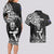New Zealand Silver Fern Rugby Couples Matching Long Sleeve Bodycon Dress and Hawaiian Shirt Maori Tiki Player With Ta Moko Tribal - Wonder Print Shop