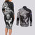 New Zealand Silver Fern Rugby Couples Matching Long Sleeve Bodycon Dress and Long Sleeve Button Shirts Maori Tiki Player With Ta Moko Tribal - Wonder Print Shop
