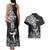 New Zealand Silver Fern Rugby Couples Matching Tank Maxi Dress and Hawaiian Shirt Maori Tiki Player With Ta Moko Tribal - Wonder Print Shop