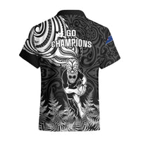New Zealand Silver Fern Rugby Hawaiian Shirt Maori Tiki Player With Ta Moko Tribal - Wonder Print Shop