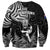 New Zealand Silver Fern Rugby Sweatshirt Maori Tiki Player With Ta Moko Tribal - Wonder Print Shop