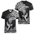 New Zealand Silver Fern Rugby Women V Neck T Shirt Maori Tiki Player With Ta Moko Tribal - Wonder Print Shop