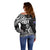 Custom New Zealand Silver Fern Rugby Off Shoulder Sweater Maori Tiki Player With Ta Moko Tribal - Wonder Print Shop