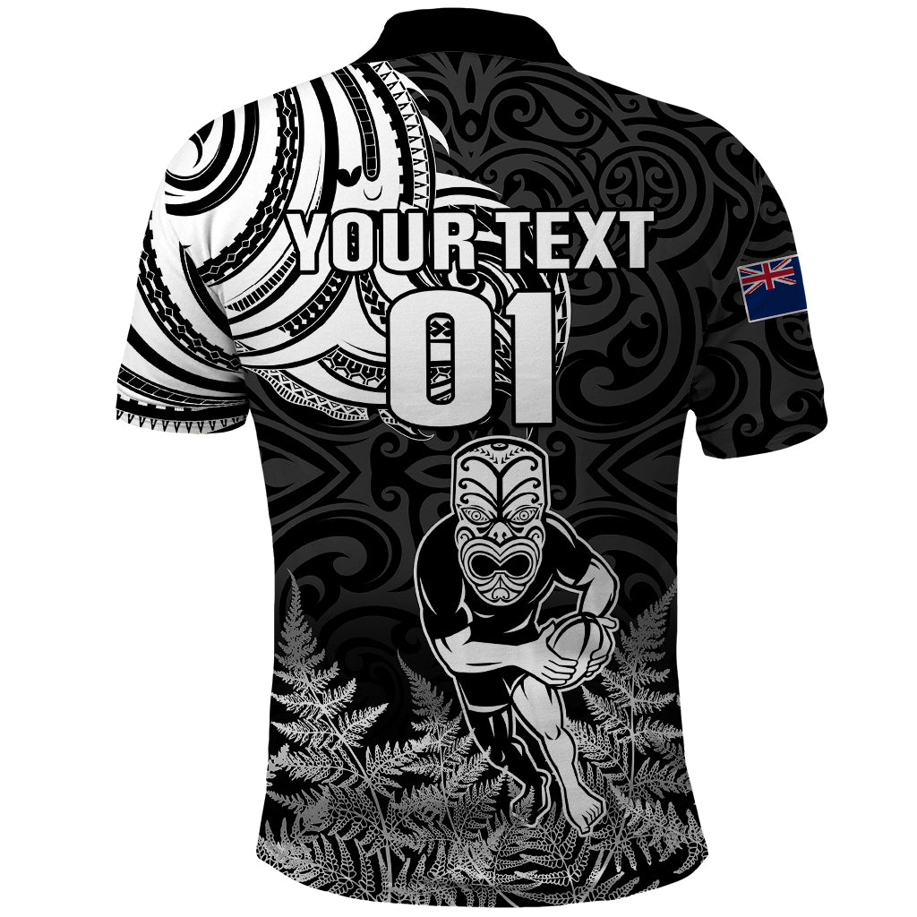 Custom New Zealand Silver Fern Rugby Polo Shirt Maori Tiki Player With Ta Moko Tribal - Wonder Print Shop