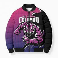 Custom Colombo Cricket Strikers Bomber Puffer Jacket Strike To Conquer - Wonder Print Shop
