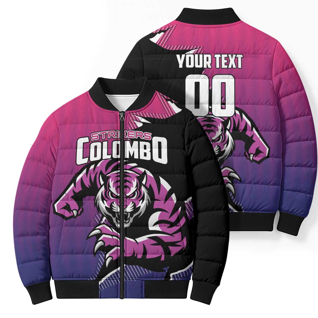 Custom Colombo Cricket Strikers Bomber Puffer Jacket Strike To Conquer - Wonder Print Shop