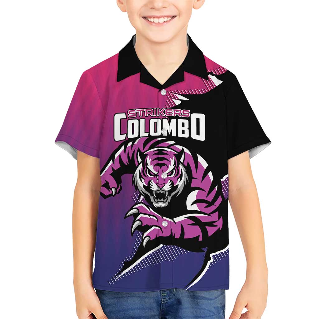 Custom Colombo Cricket Strikers Kid Hawaiian Shirt Strike To Conquer - Wonder Print Shop