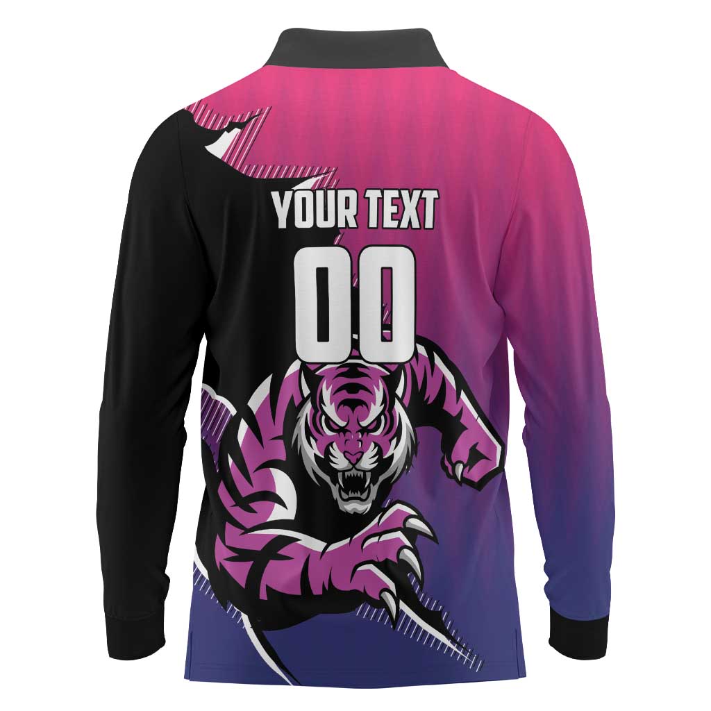 Custom Colombo Cricket Strikers Long Sleeve Polo Shirt Strike To Conquer - Wonder Print Shop