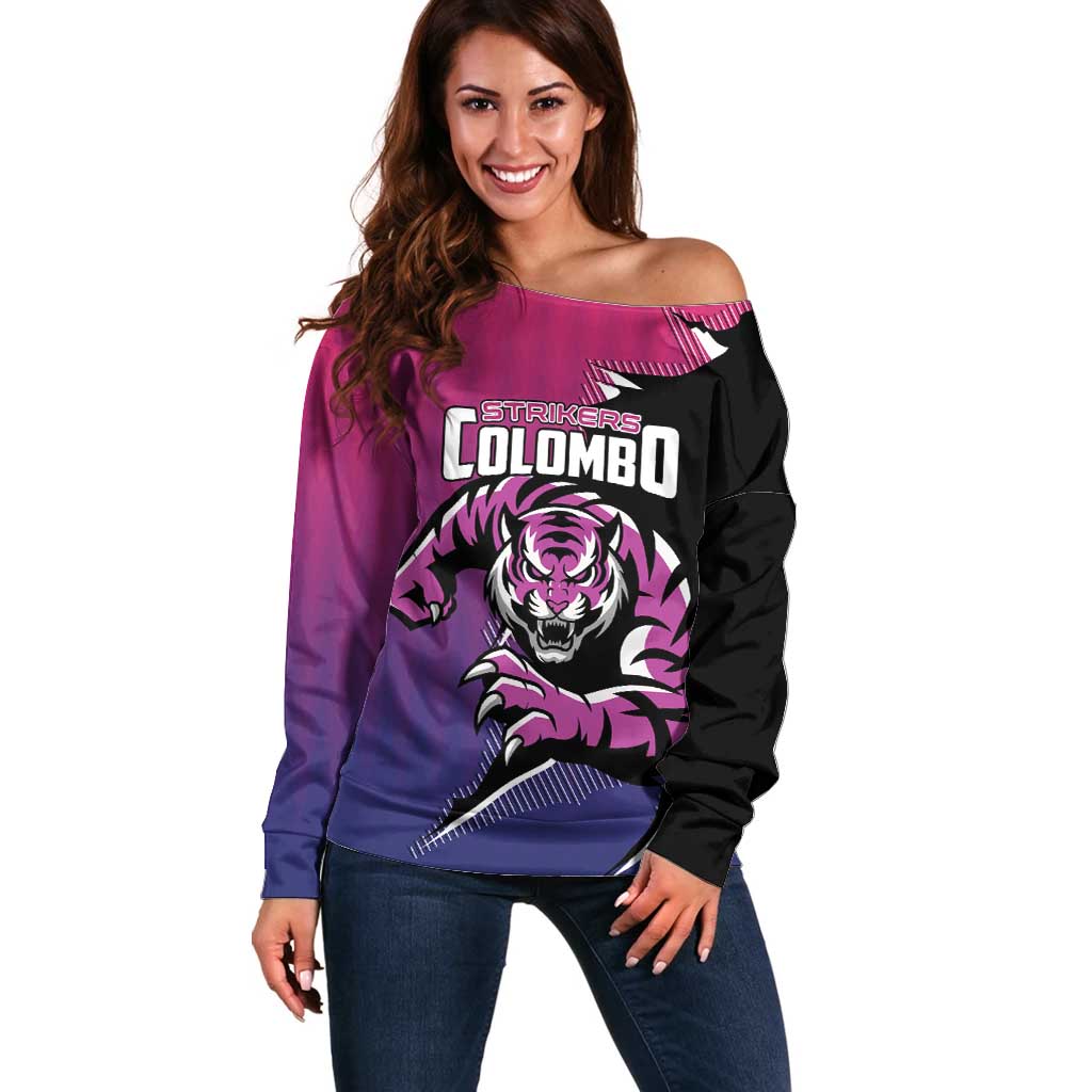 Custom Colombo Cricket Strikers Off Shoulder Sweater Strike To Conquer - Wonder Print Shop