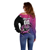 Custom Colombo Cricket Strikers Off Shoulder Sweater Strike To Conquer - Wonder Print Shop