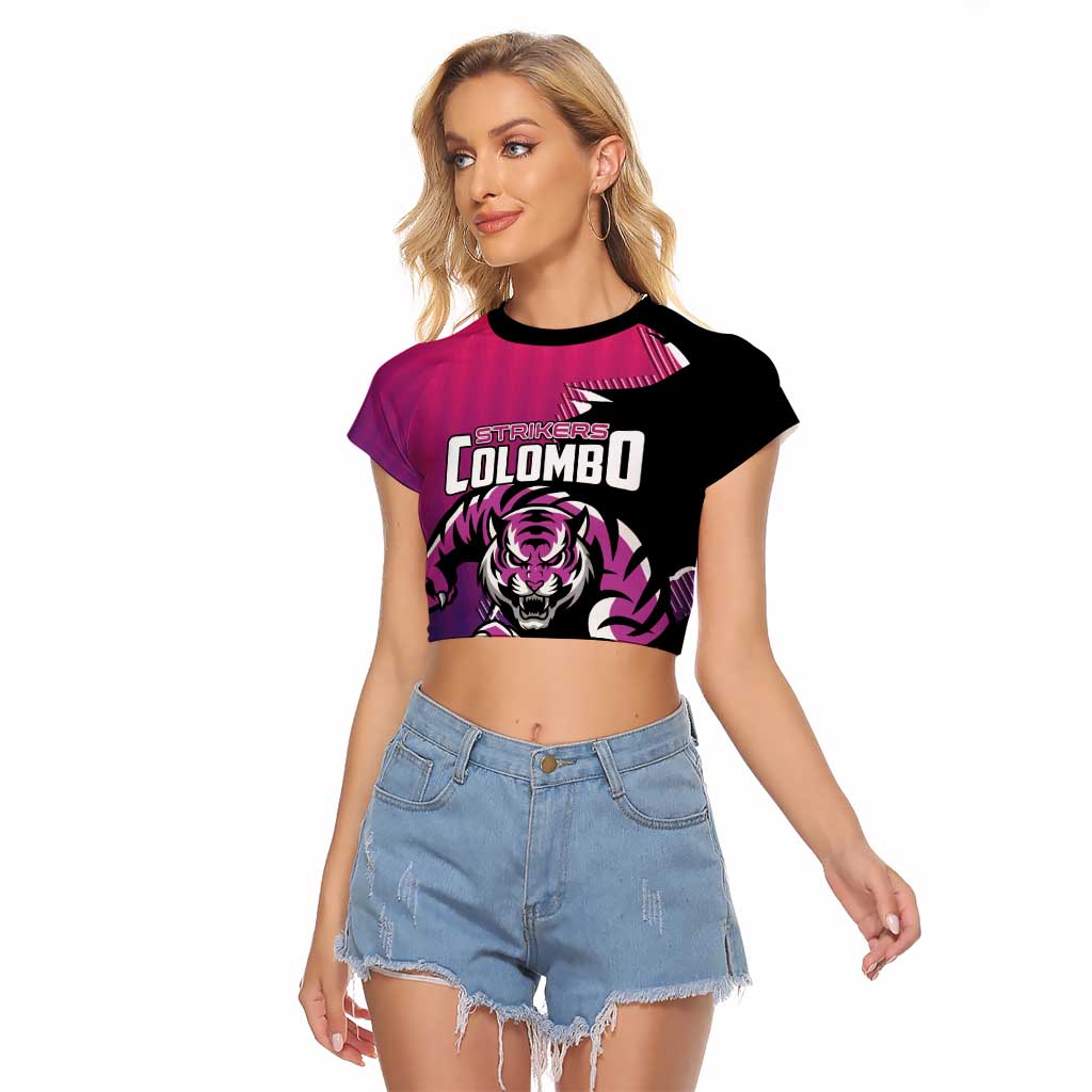 Custom Colombo Cricket Strikers Raglan Cropped T Shirt Strike To Conquer - Wonder Print Shop